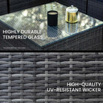 LONDON RATTAN 5 Seater Modular Outdoor Lounge Setting with Coffee Table Grey - Furniture > Outdoor