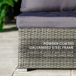 LONDON RATTAN 7 Piece 6 Seater Modular Outdoor Lounge Setting with Coffee Table Grey - Furniture > Outdoor