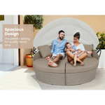 LONDON RATTAN Day Bed Daybed Sofa Garden Wicker Outdoor Furniture Round - Furniture > Outdoor