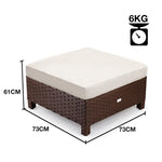 LONDON RATTAN Ottoman Outdoor Wicker Furniture Garden Sofa Lounge Foot Stool - Furniture > Outdoor