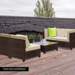 LONDON RATTAN Ottoman Outdoor Wicker Furniture Garden Sofa Lounge Foot Stool - Furniture > Outdoor