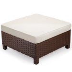 LONDON RATTAN Ottoman Outdoor Wicker Furniture Garden Sofa Lounge Foot Stool - Furniture > Outdoor