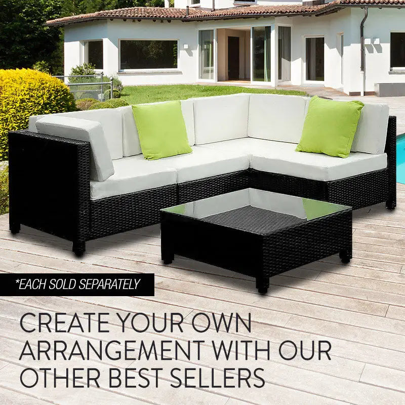 London Rattan Ottoman Outdoor Wicker Furniture Sofa Garden Lounge Foot Stool - Furniture > Outdoor