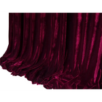 Long 4-Way Stretch Velvet Curtains 600x265cm with 30 hooks Pinch Pleat Burgundy - Home & Garden > Curtains > Curtains &