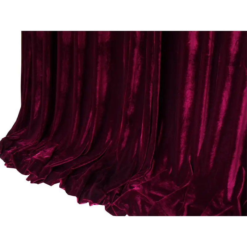 Long 4-Way Stretch Velvet Curtains 600x265cm with 30 hooks Pinch Pleat Burgundy - Home & Garden > Curtains > Curtains &