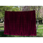 Long 4-Way Stretch Velvet Curtains 600x265cm with 30 hooks Pinch Pleat Burgundy - Home & Garden > Curtains > Curtains &
