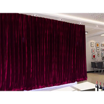 Long 4-Way Stretch Velvet Curtains 600x265cm with 30 hooks Pinch Pleat Burgundy - Home & Garden > Curtains > Curtains &