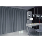 Long Blockout Curtain 295x273cm PINCH PLEAT + Hooks High Level Fabric Grey Blue - Home & Garden > Curtains > Curtains &