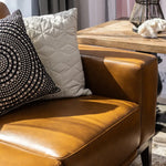 Lorenzo 2 + 3 Seater Sofa Leather Upholstered Lounge Set - Tan - Furniture > Sofas