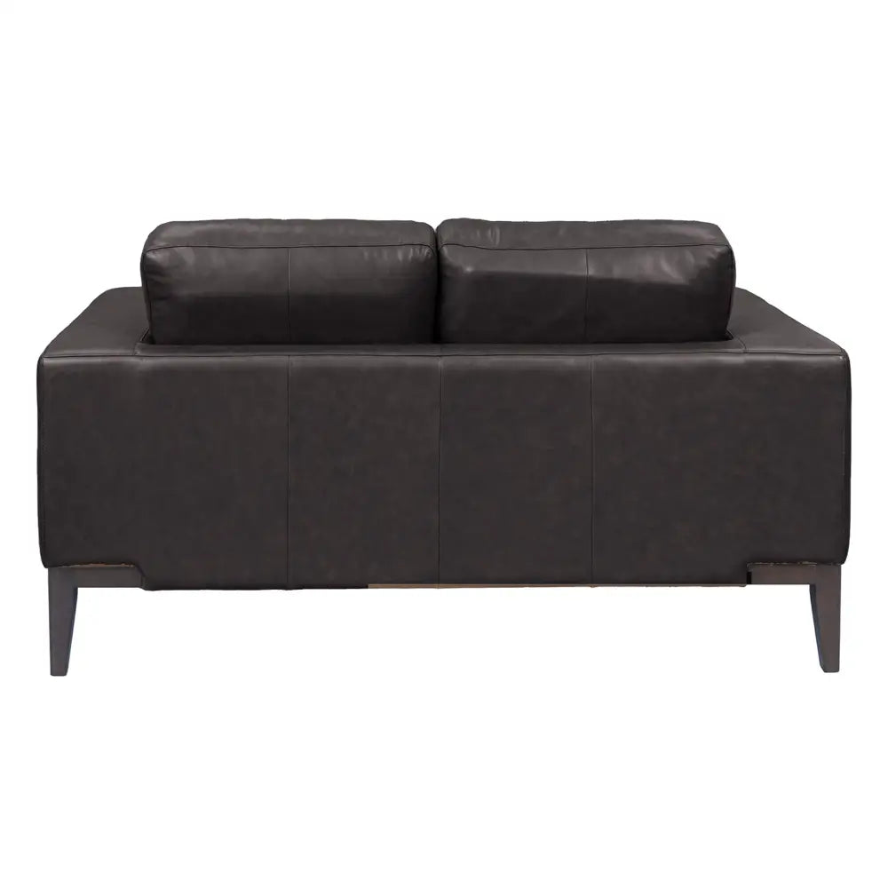 Lorenzo 2 Seater Sofa Leather Upholstered Lounge - Chocolate - Furniture > Sofas