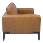 Lorenzo 2 Seater Sofa Leather Upholstered Lounge - Tan - Furniture > Sofas