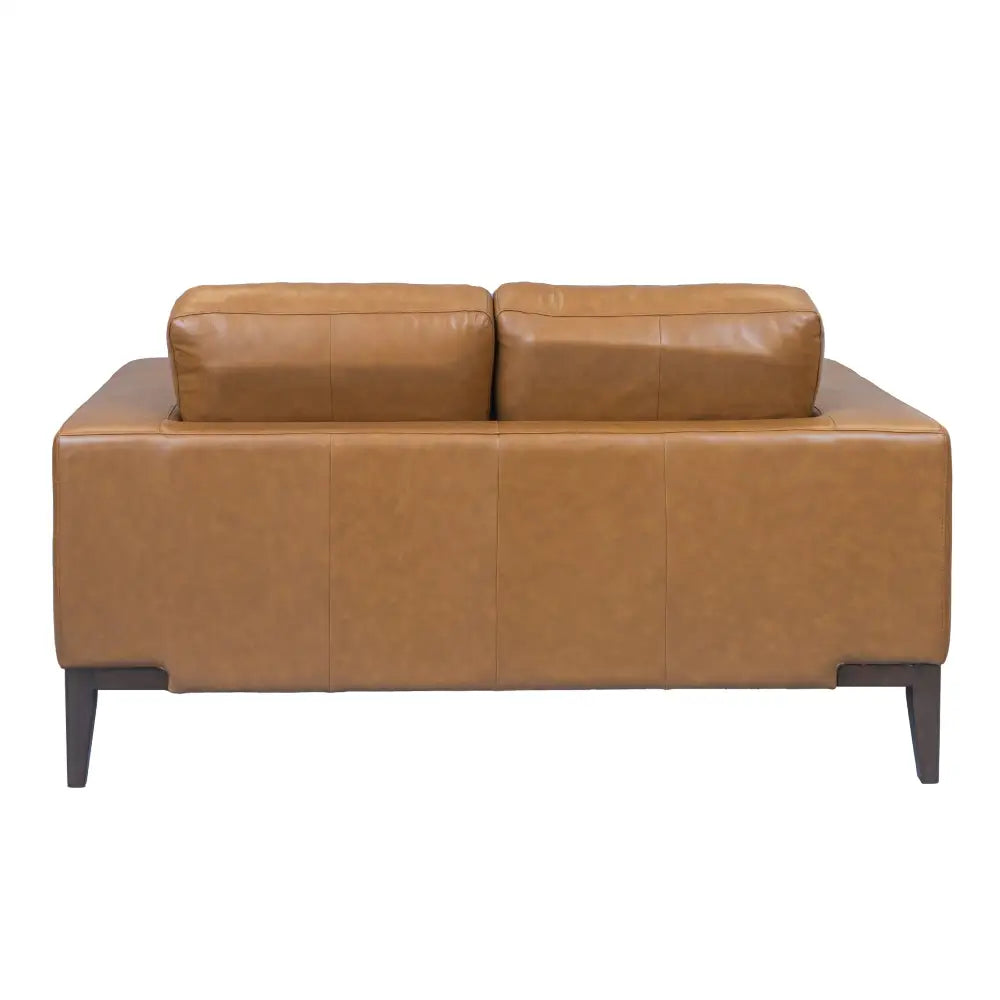 Lorenzo 2 Seater Sofa Leather Upholstered Lounge - Tan - Furniture > Sofas