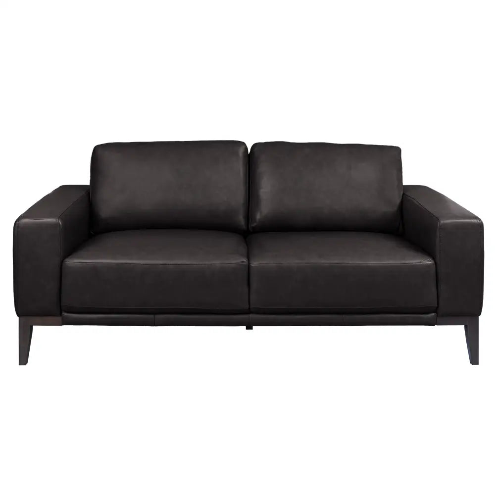 Lorenzo 3 Seater Sofa Leather Upholstered Lounge - Chocolate - Furniture > Sofas