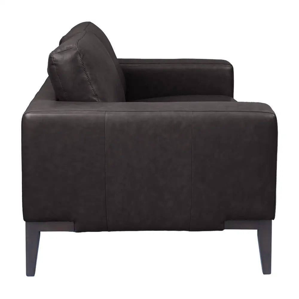 Lorenzo 3 Seater Sofa Leather Upholstered Lounge - Chocolate - Furniture > Sofas
