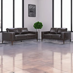 Lorenzo 3 Seater Sofa Leather Upholstered Lounge - Chocolate - Furniture > Sofas
