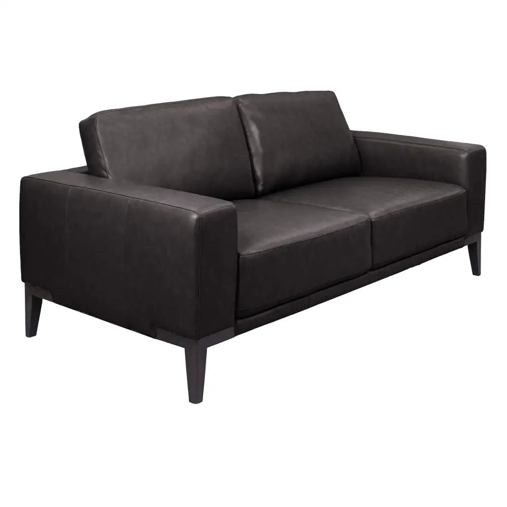 Lorenzo 3 Seater Sofa Leather Upholstered Lounge - Chocolate - Furniture > Sofas