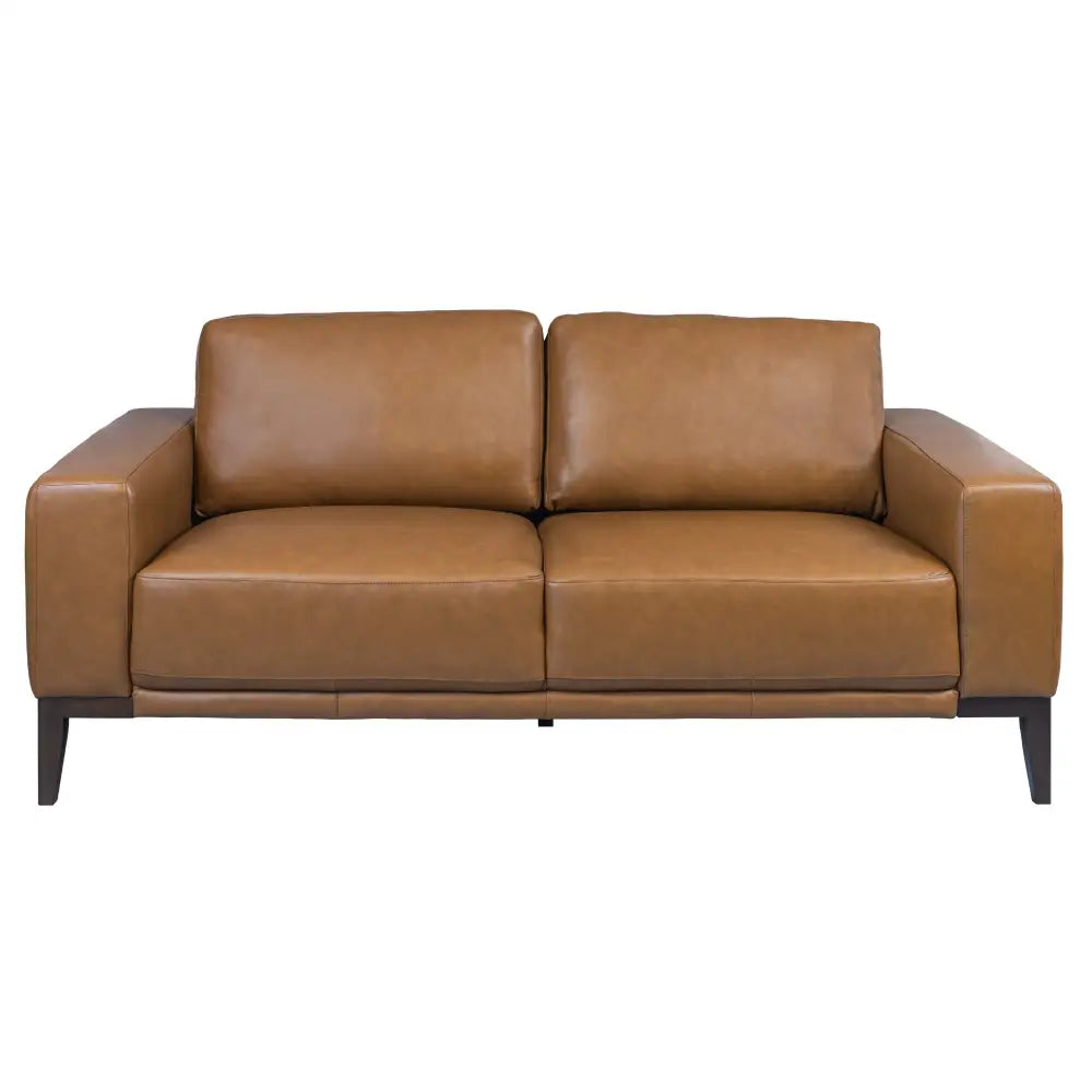 Lorenzo 3 Seater Sofa Leather Upholstered Lounge - Tan - Furniture > Sofas