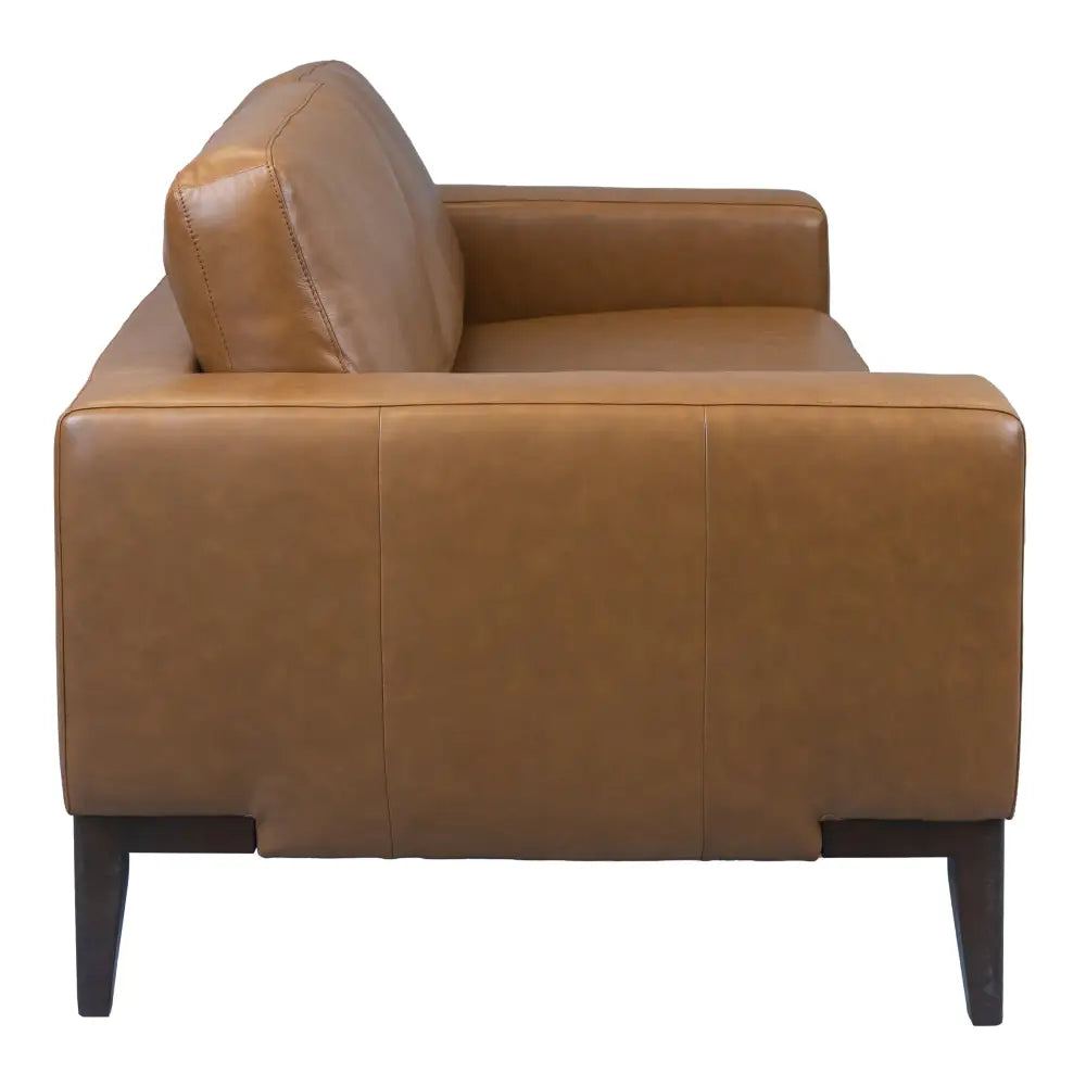 Lorenzo 3 Seater Sofa Leather Upholstered Lounge - Tan - Furniture > Sofas