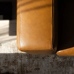 Lorenzo 3 Seater Sofa Leather Upholstered Lounge - Tan - Furniture > Sofas