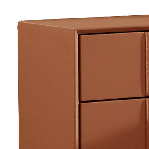 Louis Bedside Table MDF With PU Leather Wooden Legs - Furniture > Bedroom > Bedside Tables