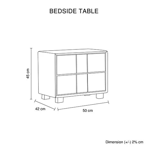 Louis Bedside Table MDF With PU Leather Wooden Legs - Furniture > Bedroom > Bedside Tables