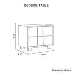 Louis Bedside Table MDF With PU Leather Wooden Legs - Furniture > Bedroom > Bedside Tables