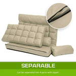 Lounge Couch Sofa Bed Double Seat Leather GEMINI BEIGE - Furniture > Sofas