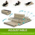 Lounge Couch Sofa Bed Double Seat Leather GEMINI BEIGE - Furniture > Sofas