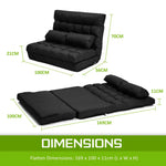 Lounge Couch Sofa Bed Double Seat Leather GEMINI BLACK - Furniture > Sofas