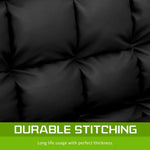Lounge Couch Sofa Bed Double Seat Leather GEMINI BLACK - Furniture > Sofas