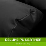 Lounge Couch Sofa Bed Double Seat Leather GEMINI BLACK - Furniture > Sofas