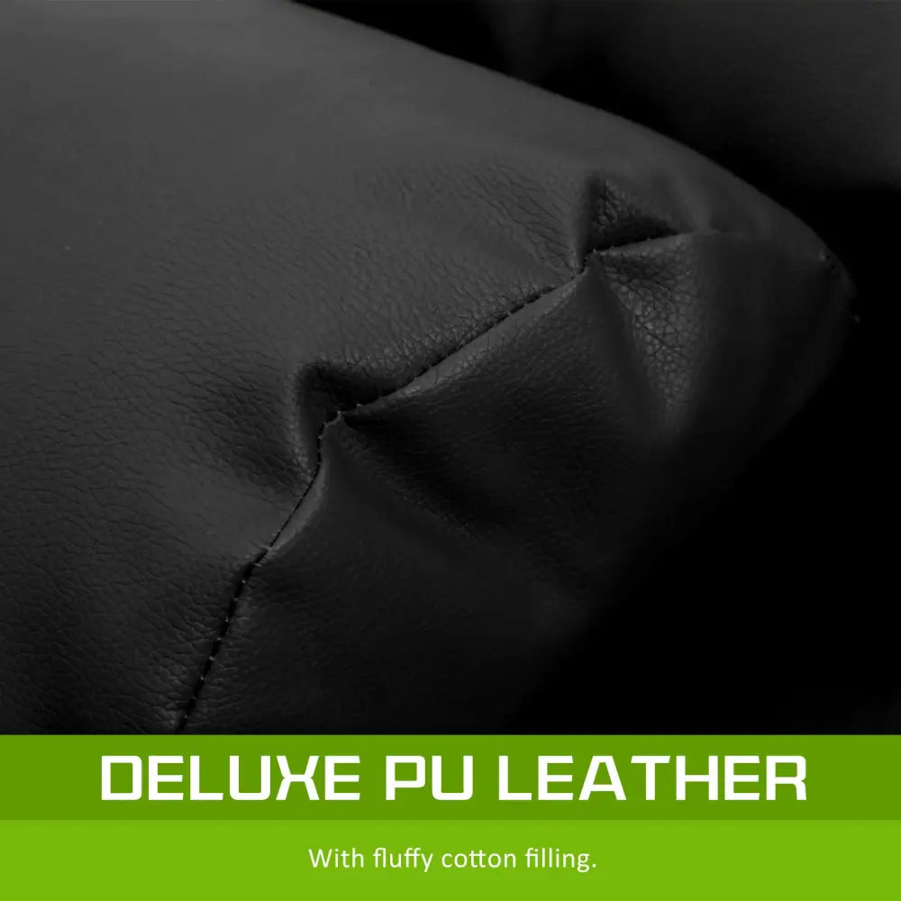Lounge Couch Sofa Bed Double Seat Leather GEMINI BLACK - Furniture > Sofas
