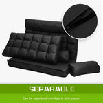 Lounge Couch Sofa Bed Double Seat Leather GEMINI BLACK - Furniture > Sofas
