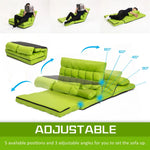 Lounge Couch Sofa Bed Double Seat Leather GEMINI GREEN - Furniture > Sofas