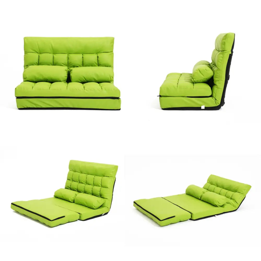 Lounge Couch Sofa Bed Double Seat Leather GEMINI GREEN - Furniture > Sofas