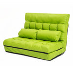 Lounge Couch Sofa Bed Double Seat Leather GEMINI GREEN - Furniture > Sofas