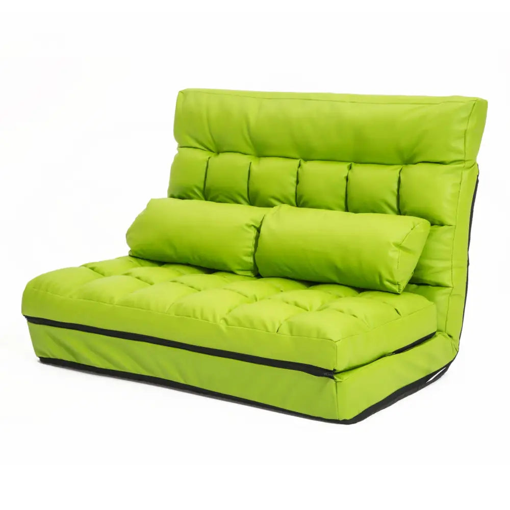 Lounge Couch Sofa Bed Double Seat Leather GEMINI GREEN - Furniture > Sofas