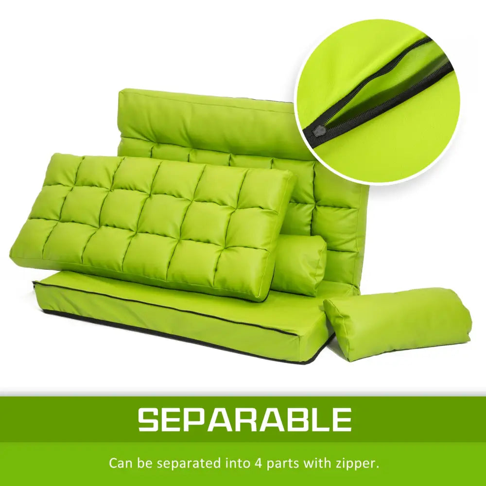 Lounge Couch Sofa Bed Double Seat Leather GEMINI GREEN - Furniture > Sofas