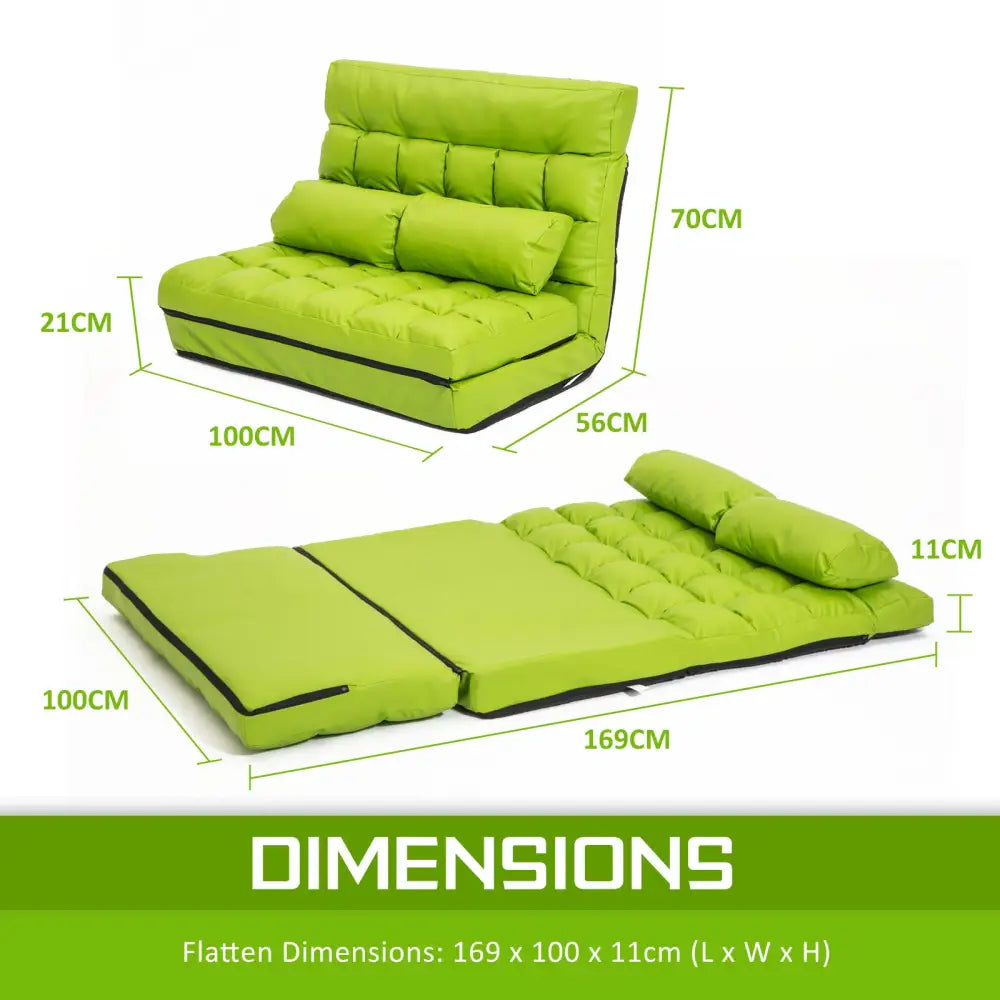 Lounge Couch Sofa Bed Double Seat Leather GEMINI GREEN - Furniture > Sofas