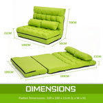 Lounge Couch Sofa Bed Double Seat Leather GEMINI GREEN - Furniture > Sofas