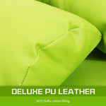 Lounge Couch Sofa Bed Double Seat Leather GEMINI GREEN - Furniture > Sofas
