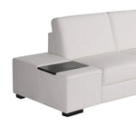 Lounge Set Luxurious 6 Seater Bonded Leather Corner Sofa Living Room Couch in White with Chaise - Furniture > Sofas
