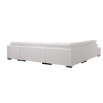 Lounge Set Luxurious 6 Seater Bonded Leather Corner Sofa Living Room Couch in White with Chaise - Furniture > Sofas