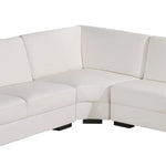 Lounge Set Luxurious 6 Seater Bonded Leather Corner Sofa Living Room Couch in White with Chaise - Furniture > Sofas