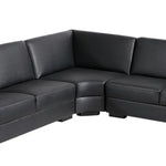 Lounge Set Luxurious 6 Seater Bonded Leather Corner Sofa Living Room Couch in Black with Chaise - Furniture > Sofas