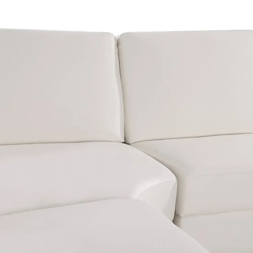 Lounge Set Luxurious 6 Seater Bonded Leather Corner Sofa Living Room Couch in White with Chaise - Furniture > Sofas