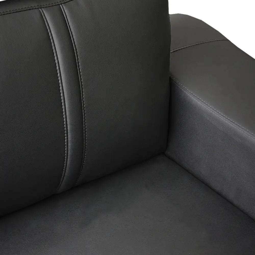 Lounge Set Luxurious 6 Seater Faux Leather Corner Sofa Living Room Couch in Black - Furniture > Bar Stools & Chairs >
