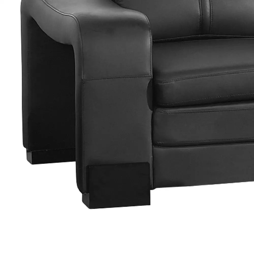 Lounge Set Luxurious 6 Seater Faux Leather Corner Sofa Living Room Couch in Black - Furniture > Bar Stools & Chairs >