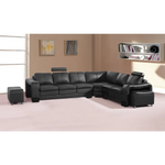 Lounge Set Luxurious 6 Seater Faux Leather Corner Sofa Living Room Couch in Black - Furniture > Bar Stools & Chairs >