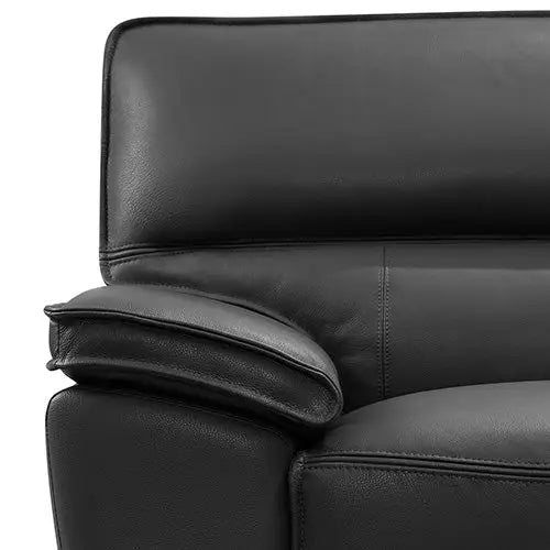 Lounge Set Luxurious 7 Seater Bonded Leather Corner Sofa Living Room Couch in Black with Chaise - Furniture > Sofas